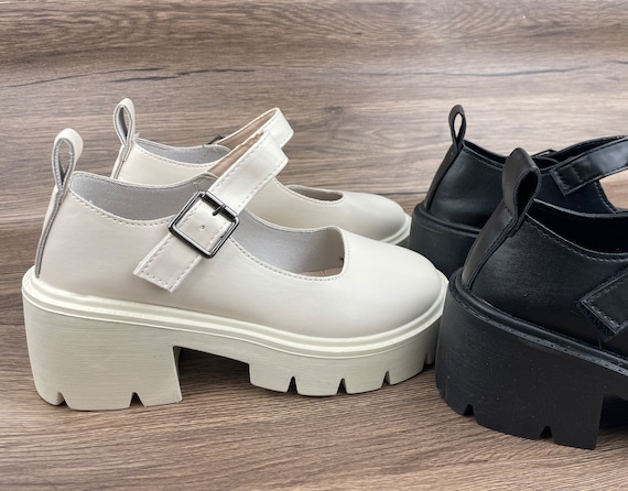 Mary Jane, Campus, Small Leather Shoes, Black Mary Jane