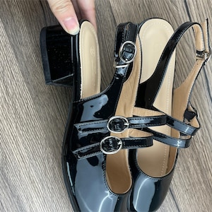 Chaussures Mary Jane, chaussures vintage, sandales, chaussures pour femmes, chaussures rouges, chaussures noires, Mary Jane beige image 2