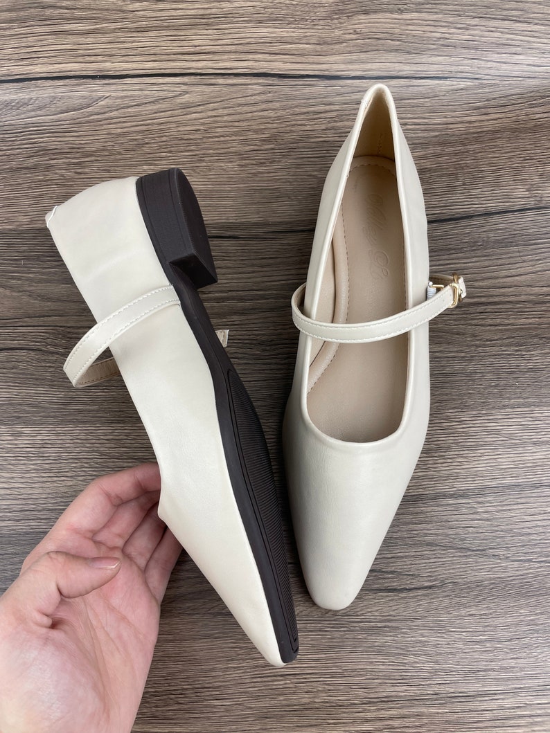 Zapatos de mujer hechos a mano, zapatos de mujer puntiagudos, zapatos, zapatos planos, zapatos de boda, zapatos Mary Jane, zapatos de mujer imagen 6