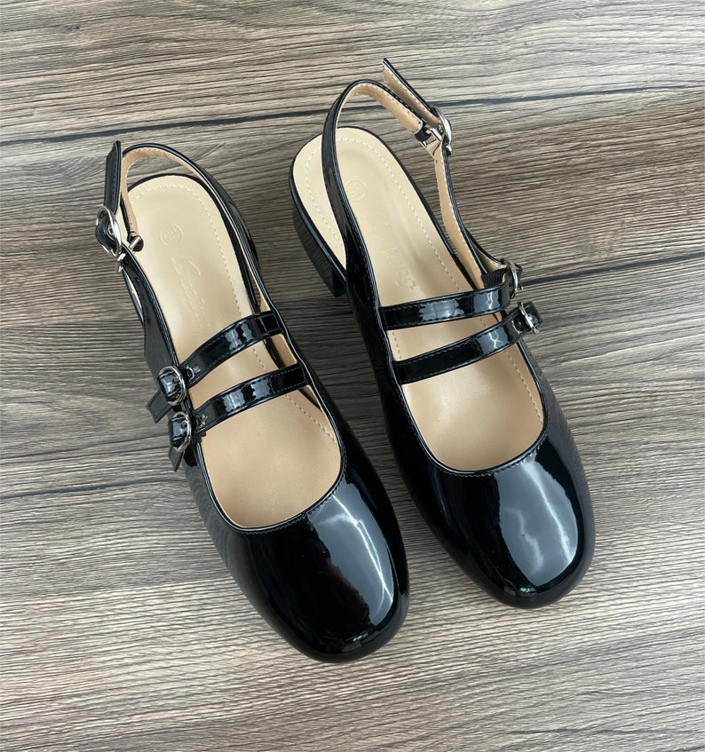 Chaussures Mary Jane, chaussures vintage, sandales, chaussures pour femmes, chaussures rouges, chaussures noires, Mary Jane beige Noir