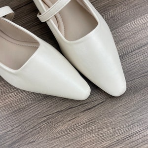 Zapatos de mujer hechos a mano, zapatos de mujer puntiagudos, zapatos, zapatos planos, zapatos de boda, zapatos Mary Jane, zapatos de mujer imagen 3