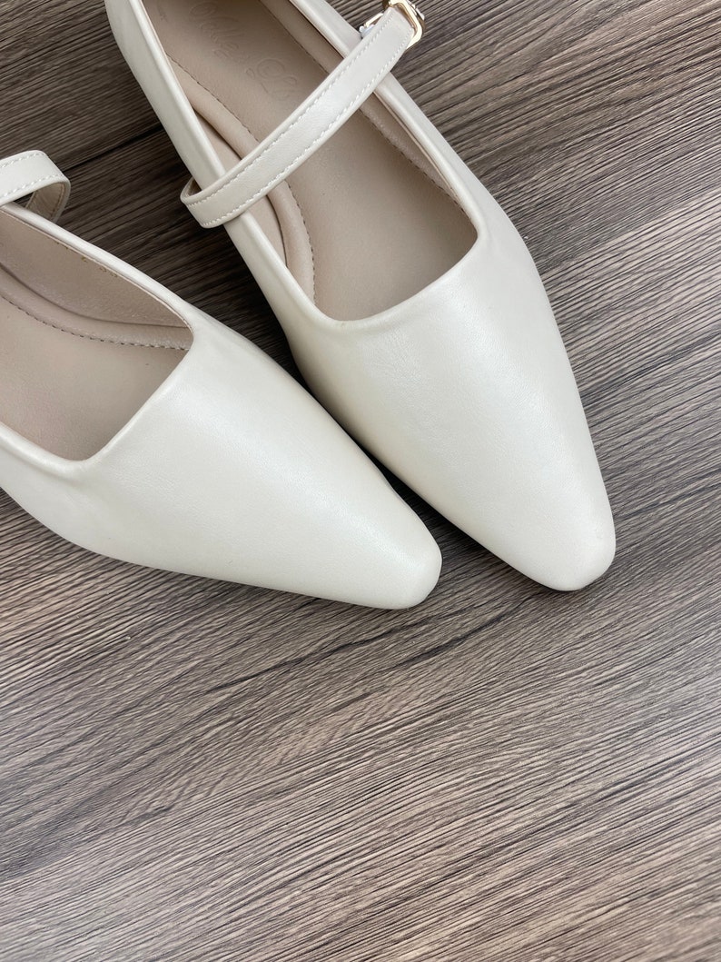 Zapatos de mujer hechos a mano, zapatos de mujer puntiagudos, zapatos, zapatos planos, zapatos de boda, zapatos Mary Jane, zapatos de mujer imagen 3