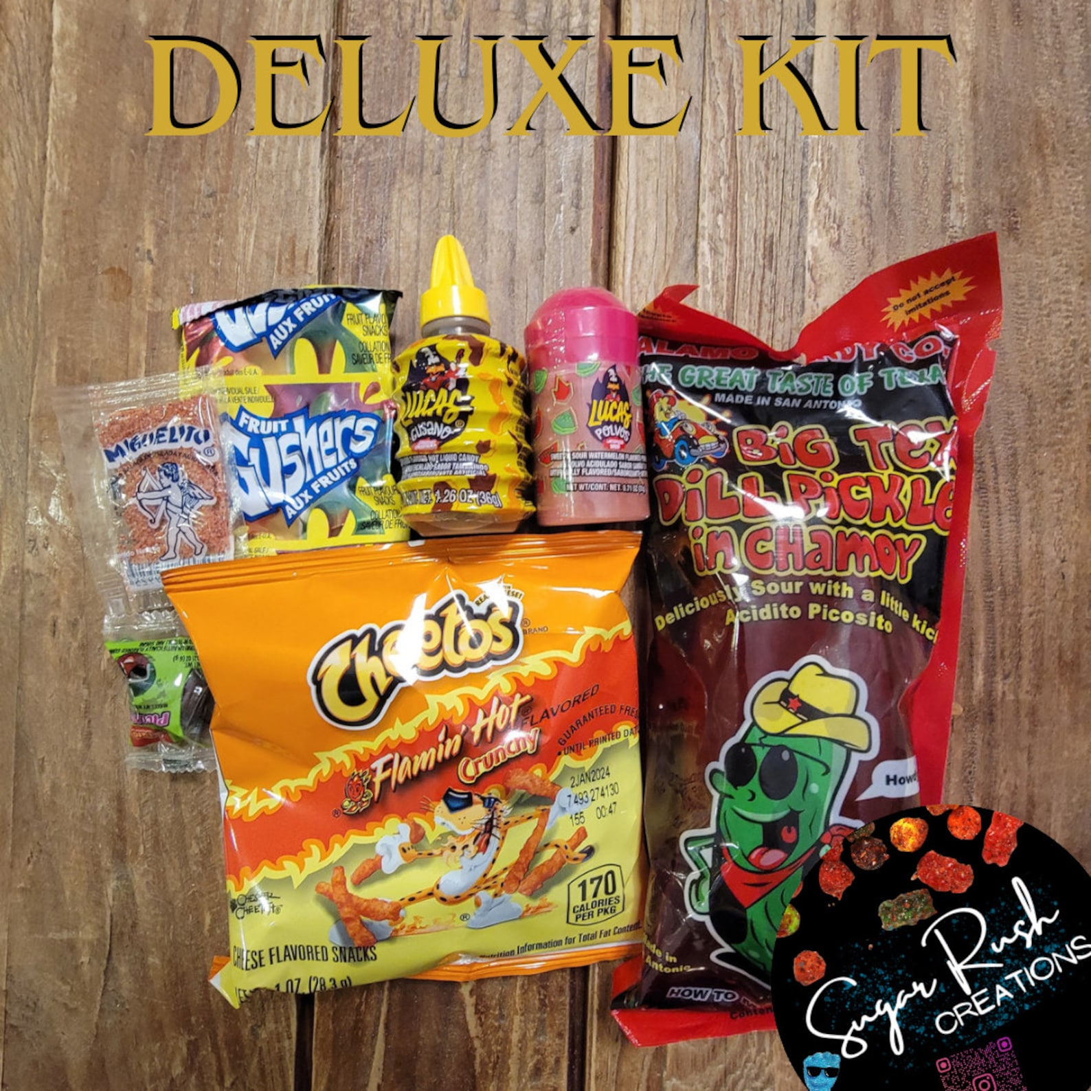 Chamoy Pickle Kit Big Tex Dill Pickle in Chamoy Hot Cheetos Chamoy