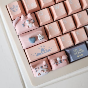 Teclas modificadoras compatibles con teclas GMK Momo Yume / Cat / Dog / Rabbit / Love Letter / Cute Handmade Artisan