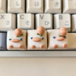 Tapa de tecla Peach Ducky: Edición especial / GMK Momo Yume Collab / Lindas teclas artesanales hechas a mano