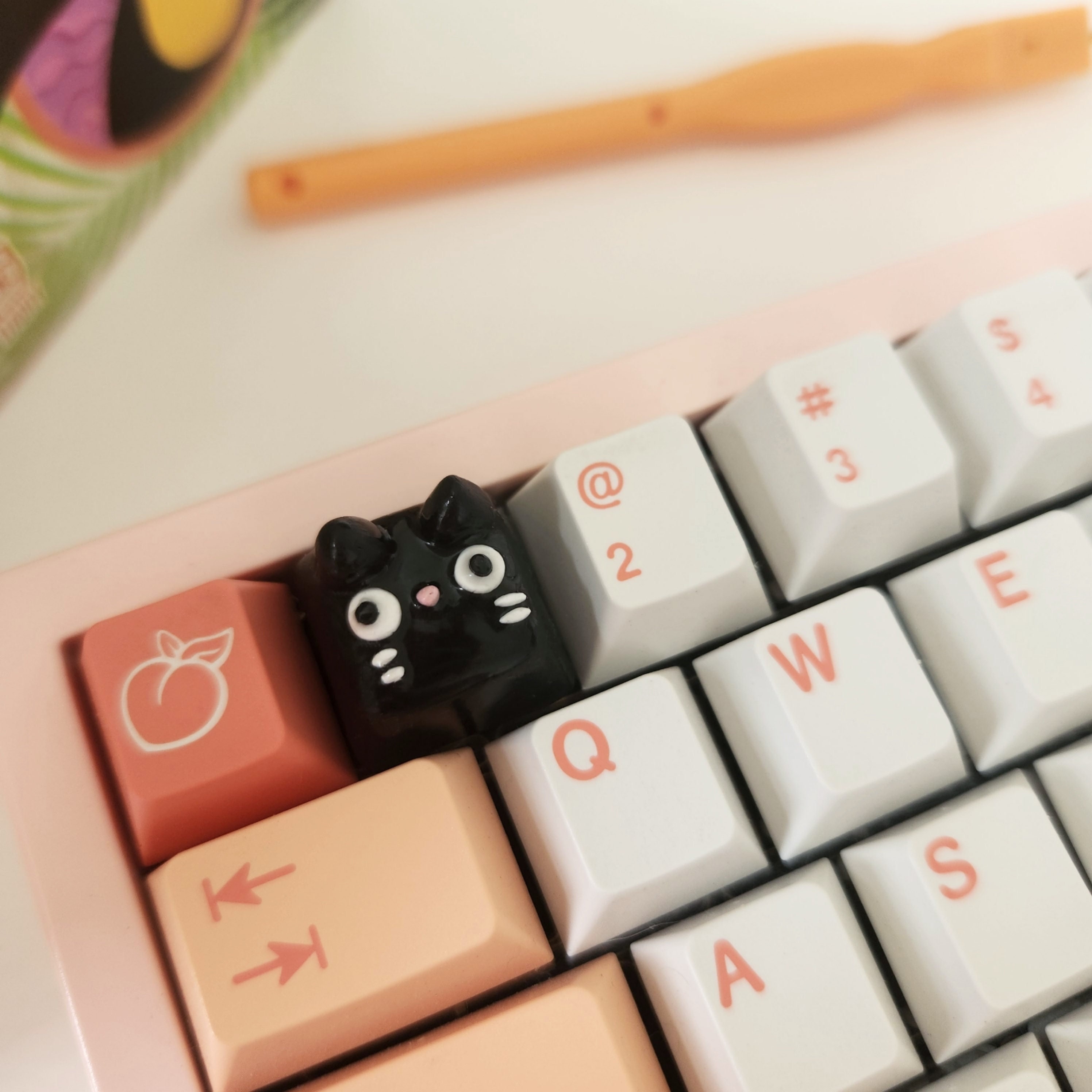 Neko Cat Keycap Cute Handmade Artisan Keycaps - Etsy