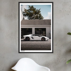 Exotic Lamborghini Aventador photo with frame