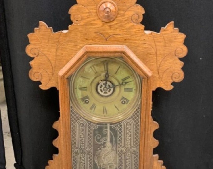 Antique Oak Gingerbread Mantel Clock violet From E. Ingraham & Co c 1905 Etsy