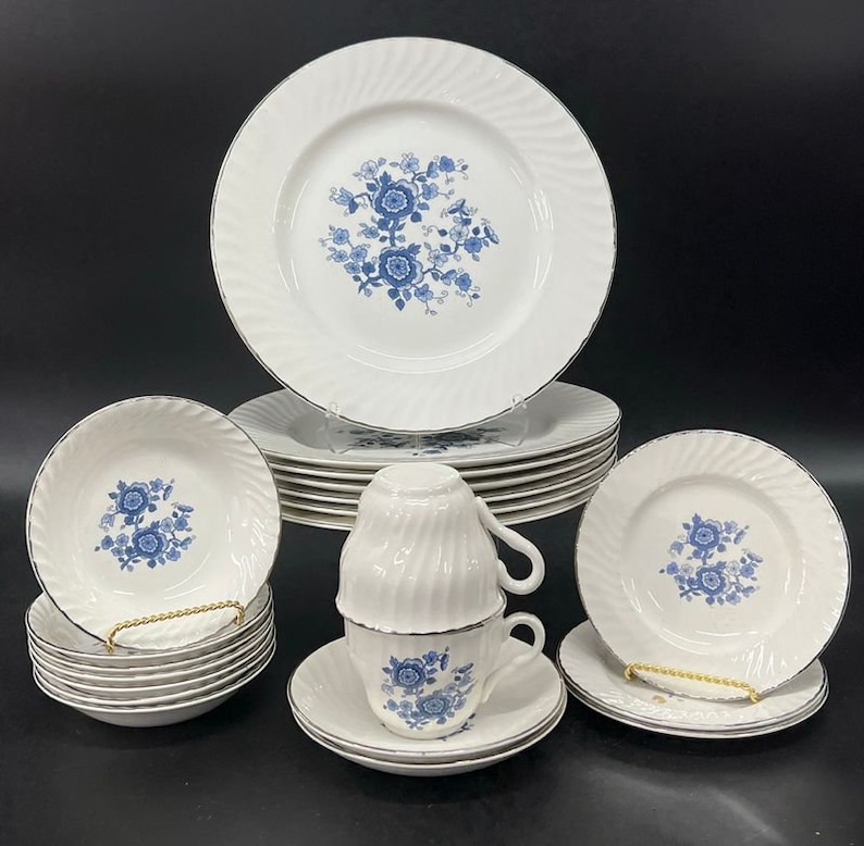 Beautiful Vintage Royal Blue Ironstone Enoch Wedgwood Tunstall 1835