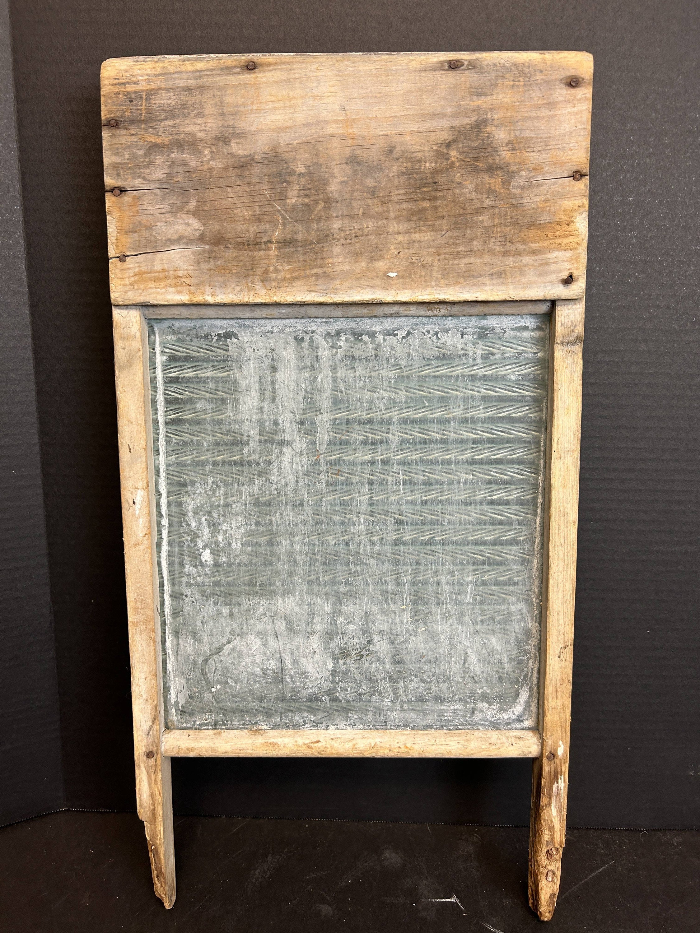 Piece of Americana Glass and Wood Washboard From Economy Etsy