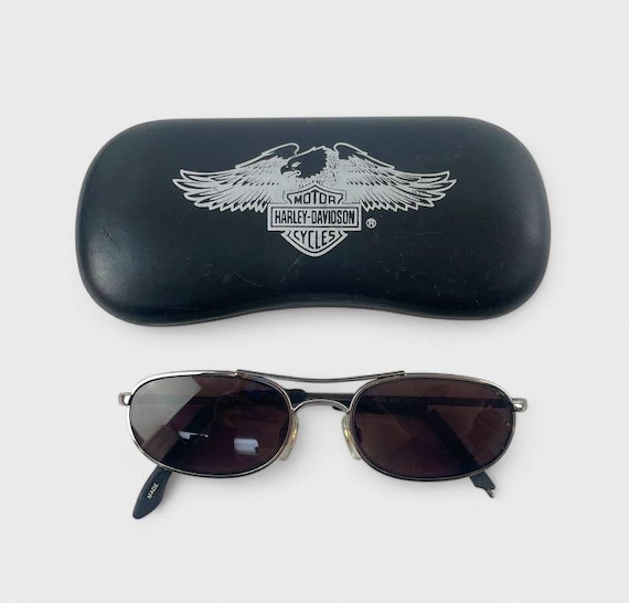 Lunettes de soleil de moto vintage Harley Davidson et étui rigide
