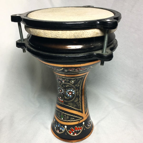 Beautiful Middle Eastern Hand Etched Copper Darbuka / Doumbek Percussion Drum