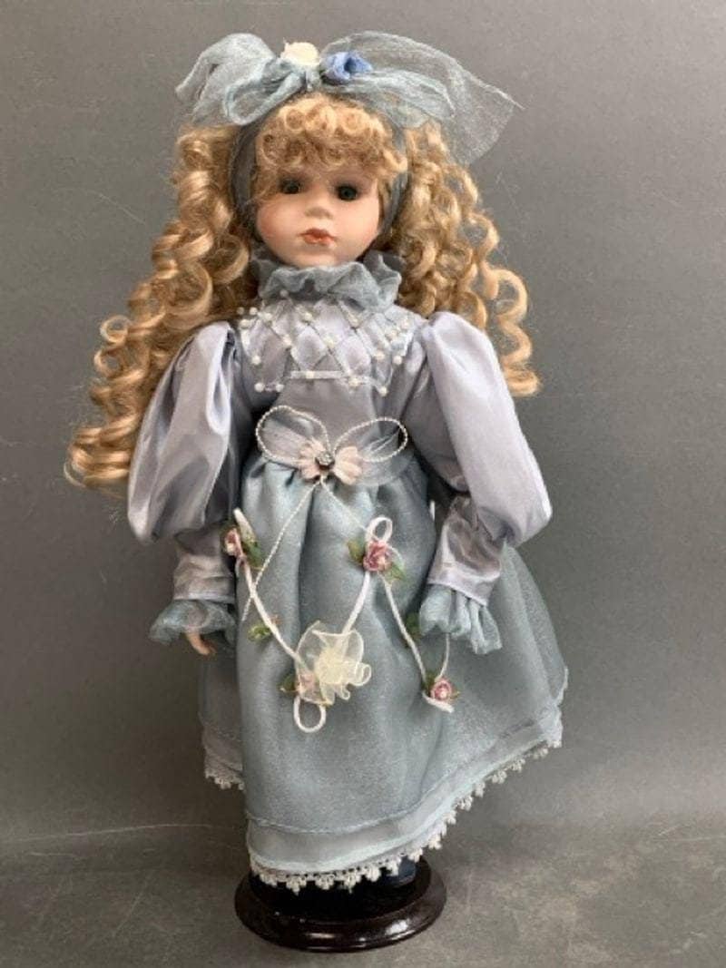 Yeux poupée ancienne Bleu azur 8 mm azur Blue mouth blown eyes antique doll