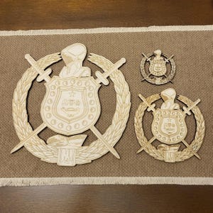 Custom Wood Omega Psi Phi Shield – DIY | Wall Art | Ready to Finish
