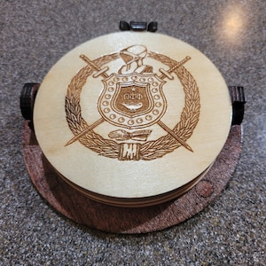 Omega Psi Phi Wood Coasters with Holder | Table | Centerpiece | Bar | Gift