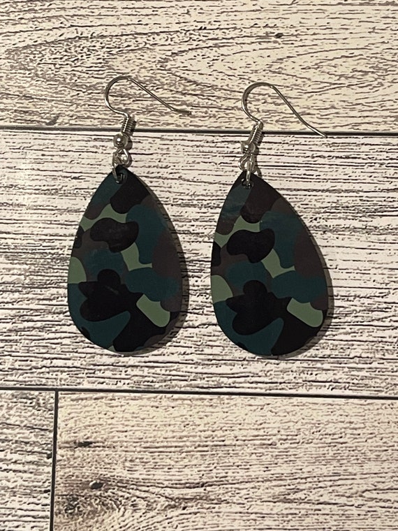 Black Camo Earrings Black Camo Earrings