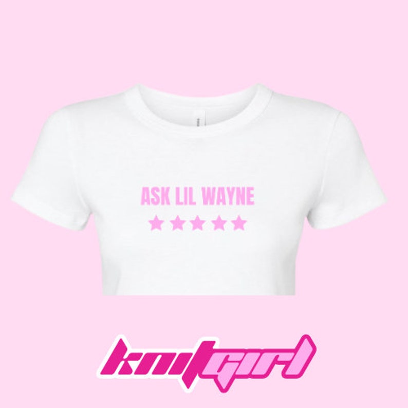 Vraag het aan Lil Wayne Nicki Minaj 5 sterren baby-T-shirt grafisch T-shirt roze vrijdag 2 Nicki Minaj concertshirts barb Koningin van de rap Nicki-tour White w Pink Lett