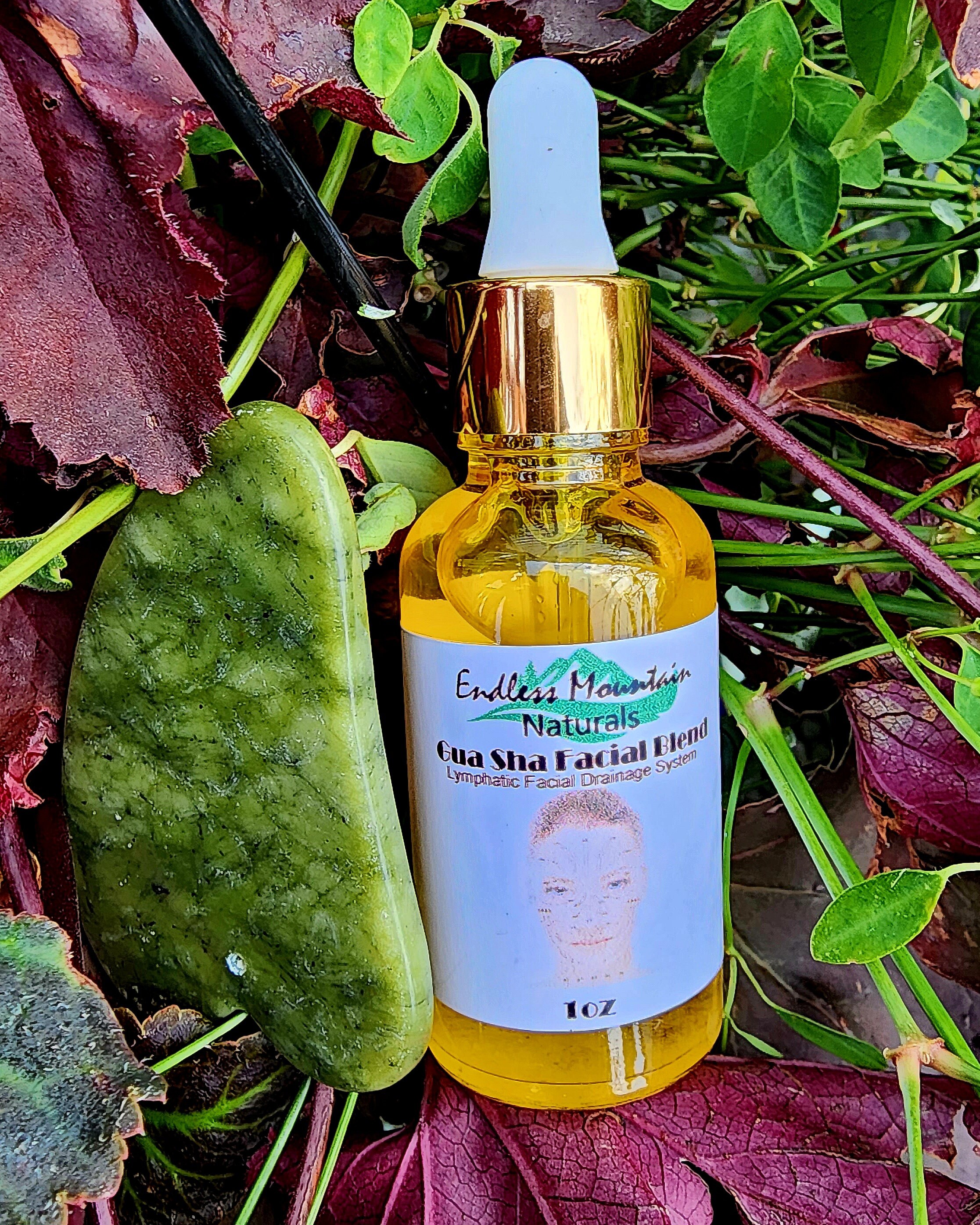 Gua Sha Facial Oil Set Includes Jade Guasha for Lymphatic Drainage. Etsy
