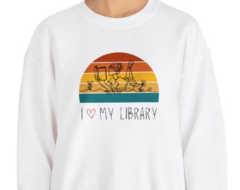 I Heart My Library Unisex Crewneck Sweatshirt