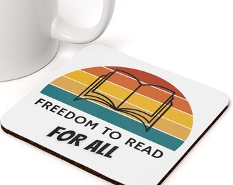 Support Libraries! Cork Coaster