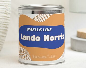 Smells Like Lando Norris Candle | F1 Paint Can Candle | Wood Wick | Nontoxic