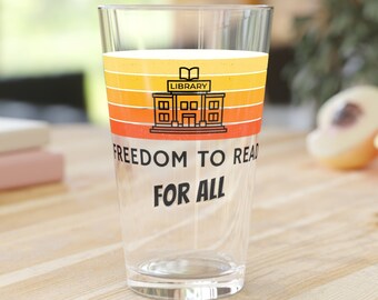 Support Libraries! 16 oz. Pint Glass