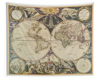 Vintage Map Wall Decor | Renaissance Painting Tapestry | Indoor Wall Tapestries