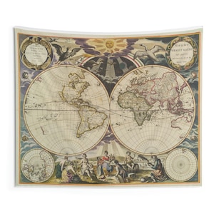 Vintage Map Wall Decor | Renaissance Painting Tapestry | Indoor Wall Tapestries