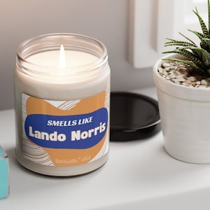 Smells Like Lando Norris Scented Candle | Nontoxic Vegan Soy | Formula One Gifts | Formula 1 Decor | 9 oz.