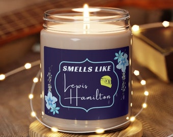 Riecht nach Lewis Hamilton | Ungiftig, vegan, 100 % Soja | Formel-1-Geschenke | Formel 1 | Duftende Sojakerze 9oz