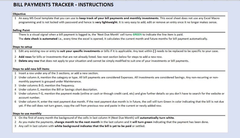 Monthly Bill Payment Tracker Never Miss a Payment Again - Etsy