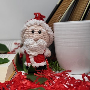 Hanging Santa Claus, Crochet Santa - Handmade Amigurumi - Tree Ornament - Christmas Indoor Decor - Crochet Toy - Holiday Indoor Decoration