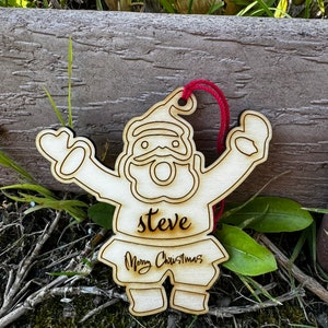 Customized Name Christmas Ornament, Custom Name Change, Personalized Wood Xmas Tree Ornaments, Gift For Family & Friends
