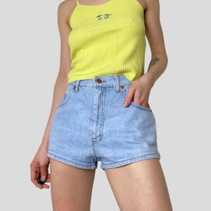 Vintage 90s High Rise Denim Shorts - Light Blue Cotton