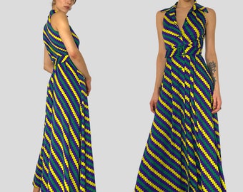 Vintage 70s Maxi Dress: Hanae Mori Japanese Designer Sleeveless Gown