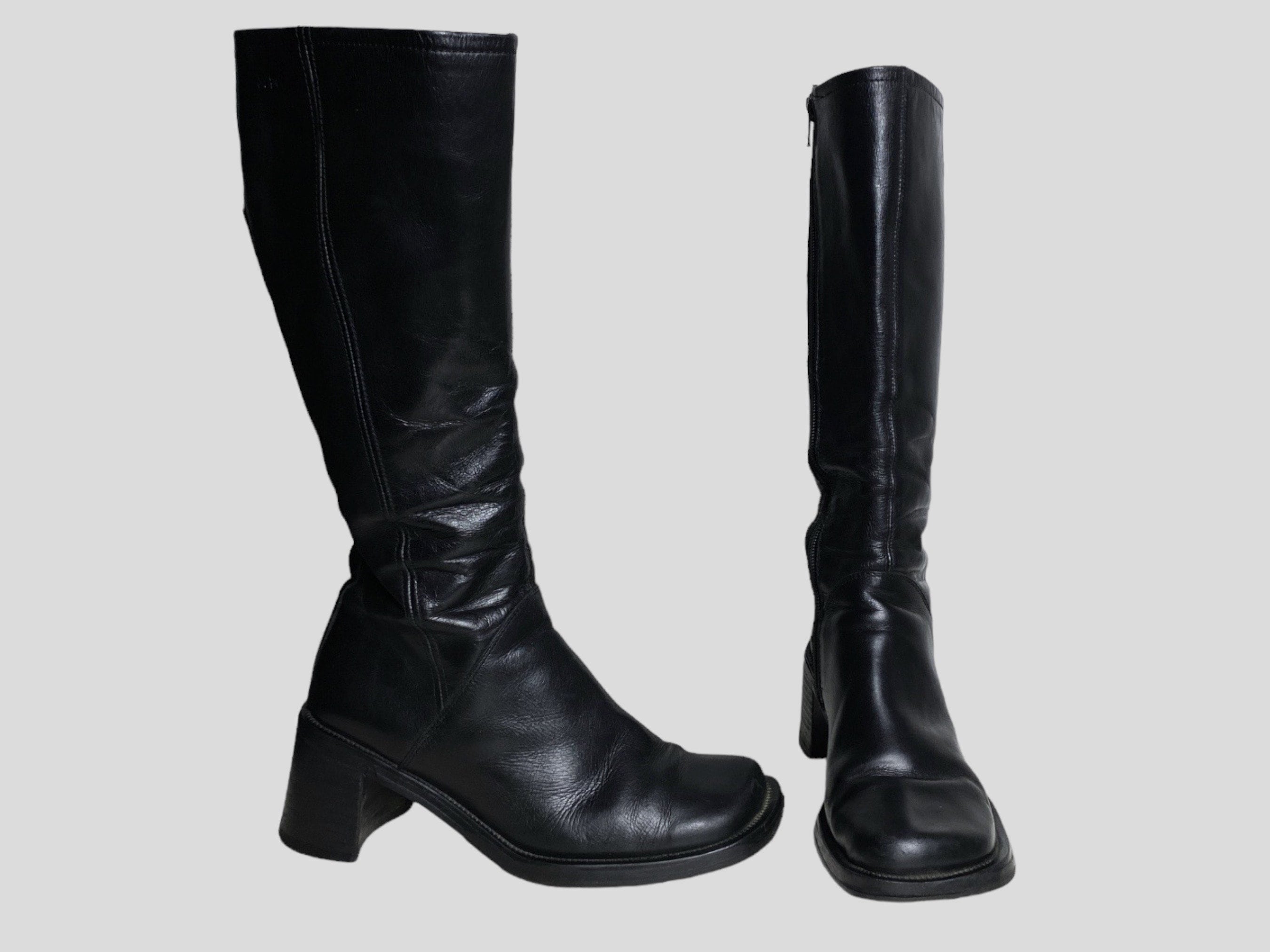 90s Square Toe Boots Vintage Vintage 90s 2000s Chunky Square Toe