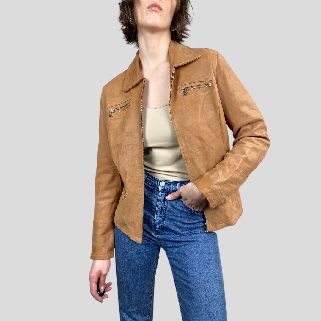 Vintage Brown Supple Leather Blazer Jacket