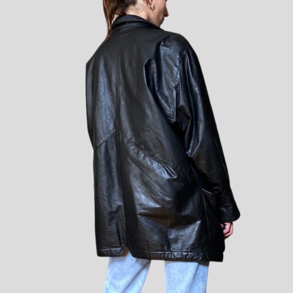 Vintage 90s Black Butter Soft Leather Size XL/XXL… - image 4