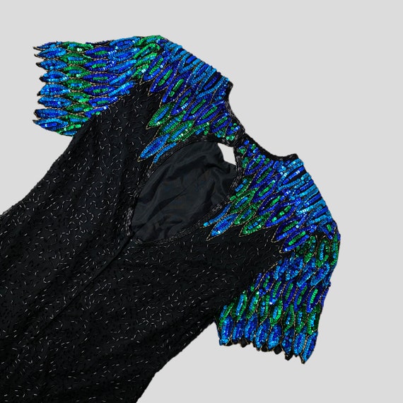 Rare Find Embellished Silk Gown, Beads and Sequin… - image 7