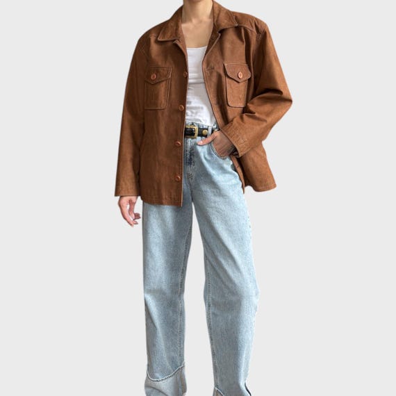 Vintage 70s Brown Leather Jacket - Size L/XL - Etsy