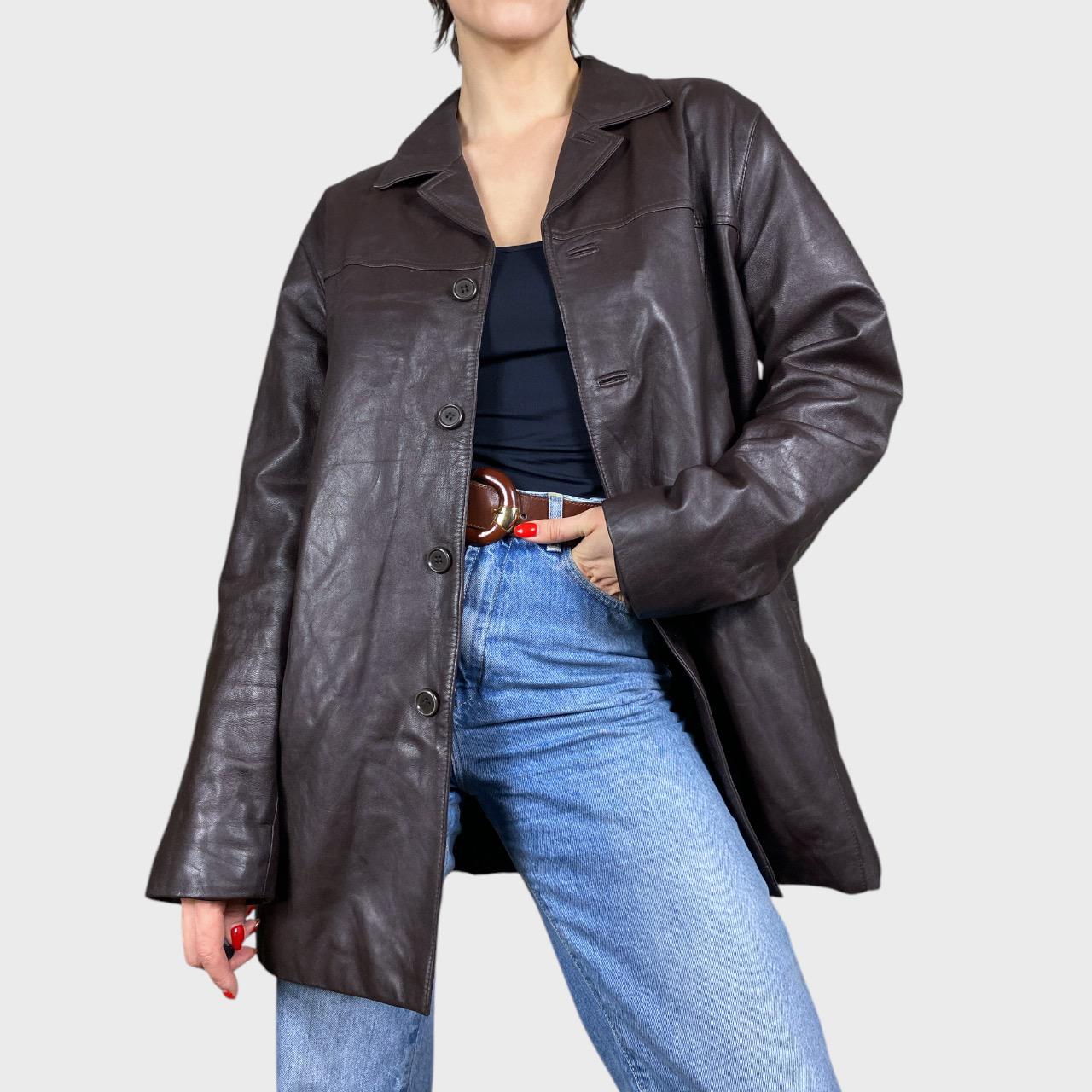 Vintage Leather Jacket Dark Brown - Etsy Vintage Leather Jacket Dark Brown - Etsy