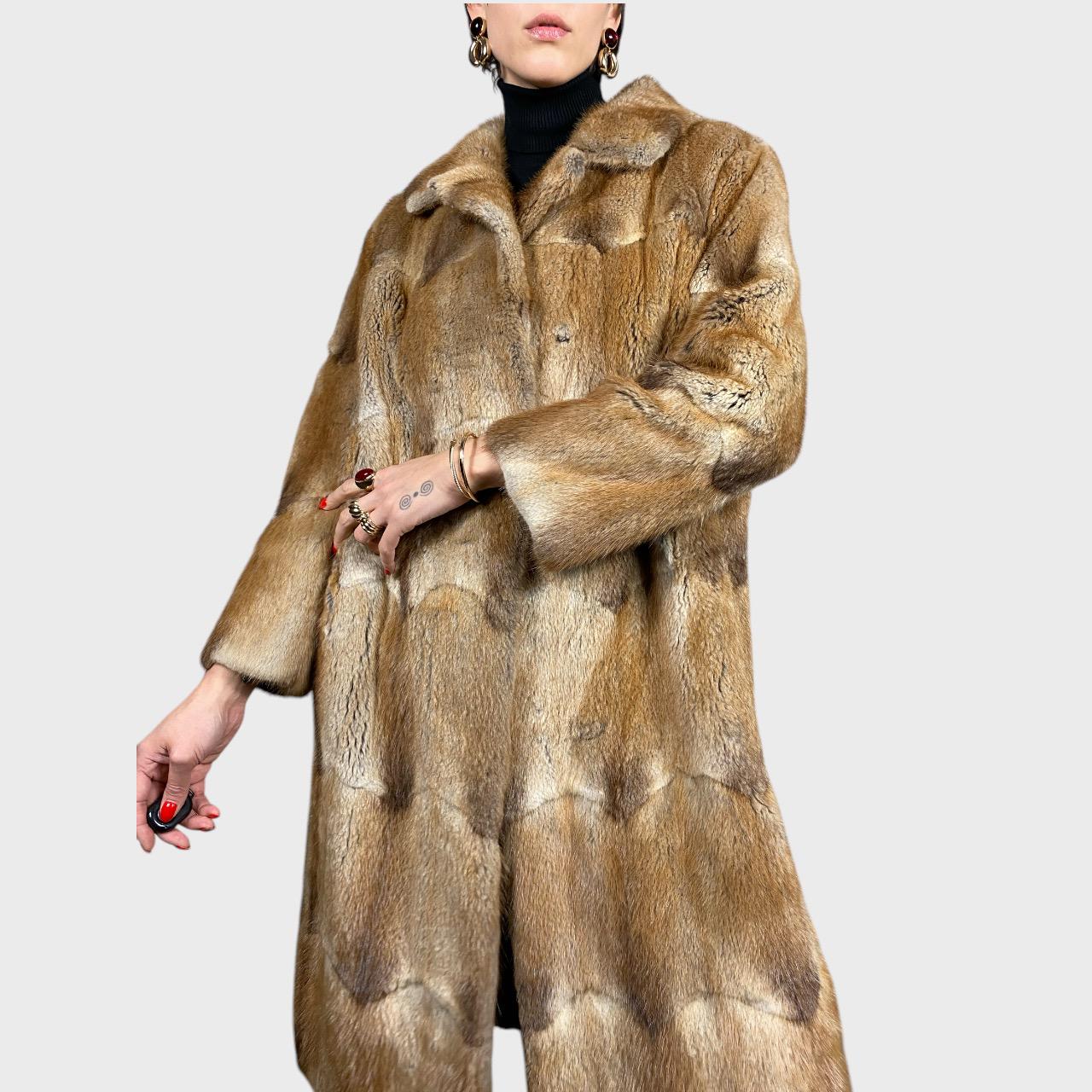 Vintage Light Brown Real Fur Coat: Full Length Size M - Etsy