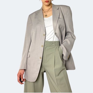 Blazer beige oversize vintage des années 90 : style papa unisexe, Royaume-Uni XL/XXL