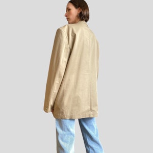 Vintage 90er Jahre Oversized Unisex Long Blazer in Creme Gr. XL/XXL Bild 8