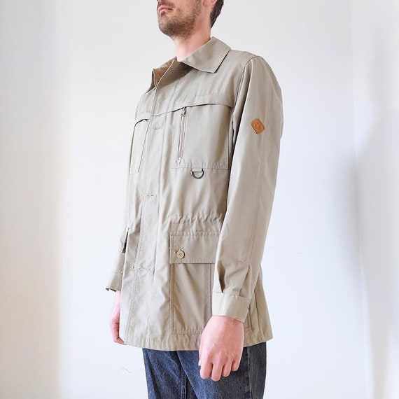 Vintage 90s Cream Beige Jacket, Size L/XL - Loose Fit Cargo