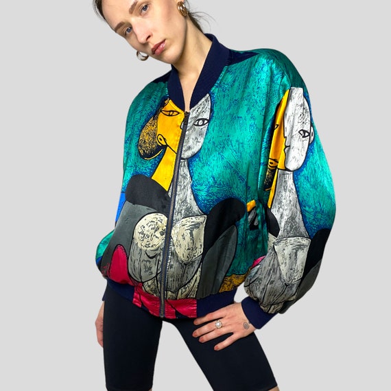 Unique Rare Find Vintage Pablo Picasso Print Colourful Pop Art Zip