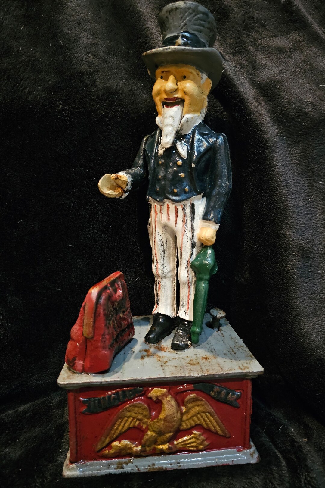 Antique Uncle Sam Mechanical Piggy Biank rare Find Etsy