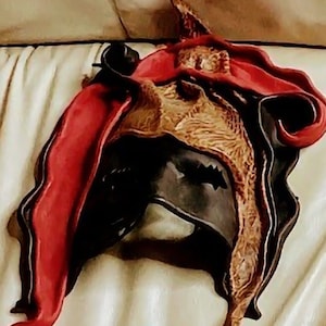Life size mysterious Gothic red and black theater mask fantasy wall hangings