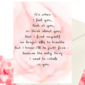 Tarjeta de San Valentín, poema romántico, esposa, novia, novio, esposo, descarga instantánea editable, carta de amor, sincero, aniversario