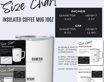 2 Size Chart Stainless Steel Travel Mug With Handle 14oz Mockup Chart  Sizing Chart AOP Listing Tool Size 14 Etsy POD Tumbler Printify Seller -  Etsy